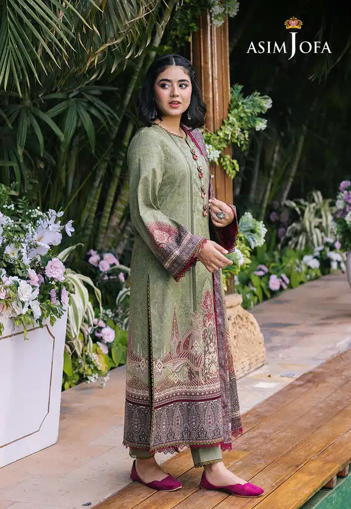 Asim Jofa Lawn Essential Prints | Subtle Green