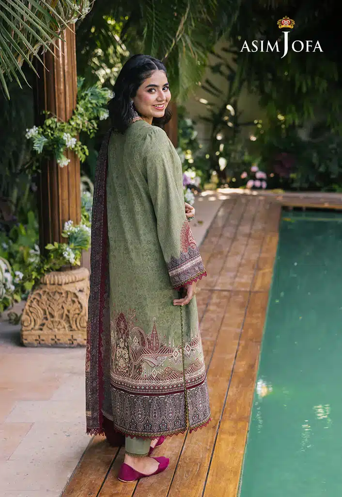 Asim Jofa Lawn Essential Prints | Subtle Green