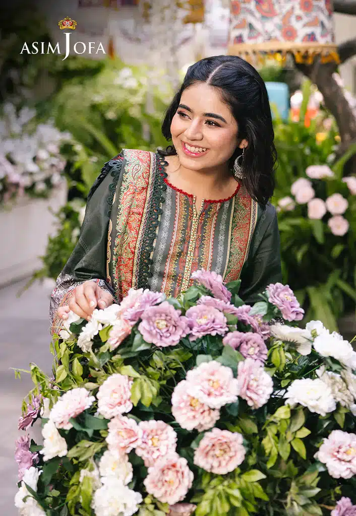 Asim Jofa Lawn Essential Prints | Charcoal