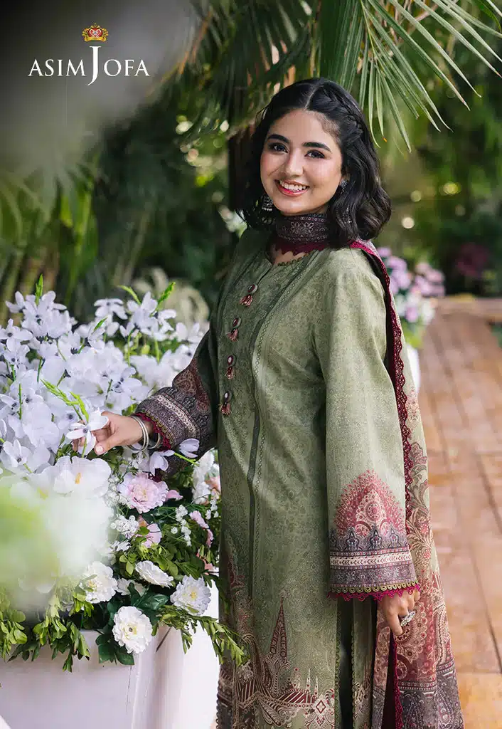 Asim Jofa Lawn Essential Prints | Subtle Green