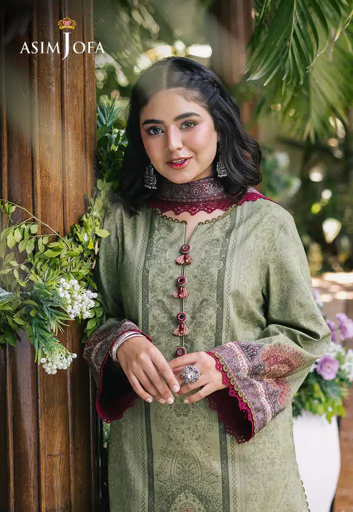 Asim Jofa Lawn Essential Prints | Subtle Green