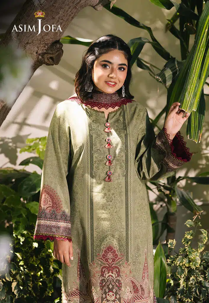 Asim Jofa Lawn Essential Prints | Subtle Green