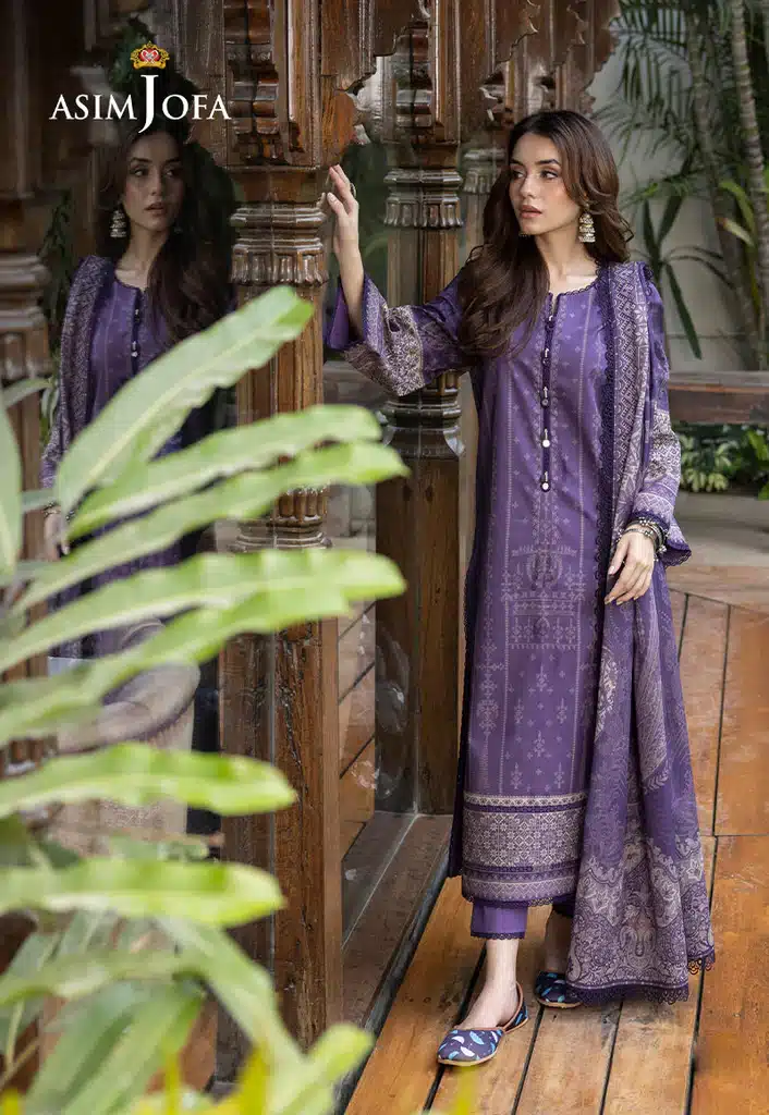 Asim Jofa Lawn Essential Prints | Purple