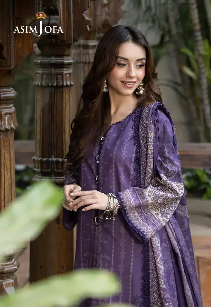 Asim Jofa Lawn Essential Prints | Purple