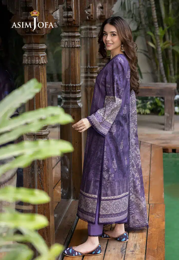 Asim Jofa Lawn Essential Prints | Purple