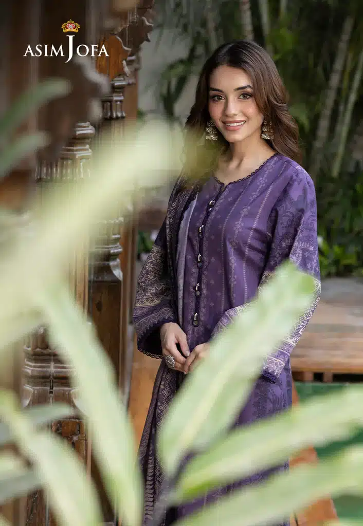 Asim Jofa Lawn Essential Prints | Purple