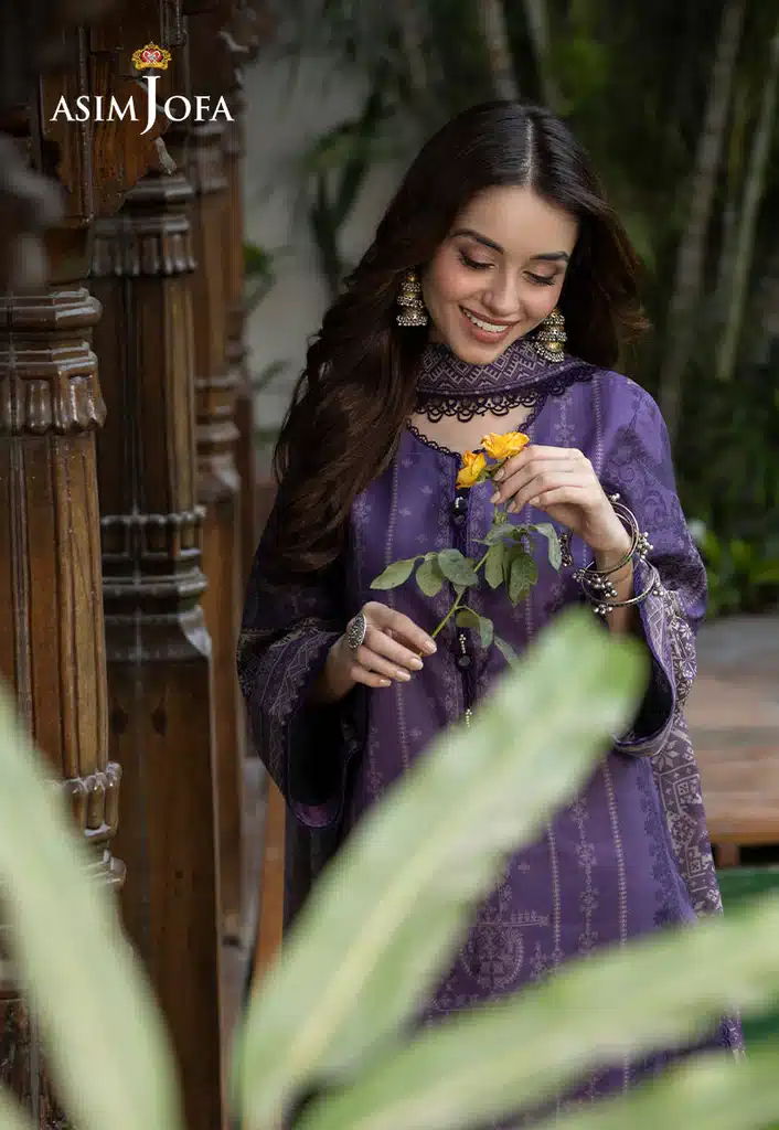Asim Jofa Lawn Essential Prints | Purple