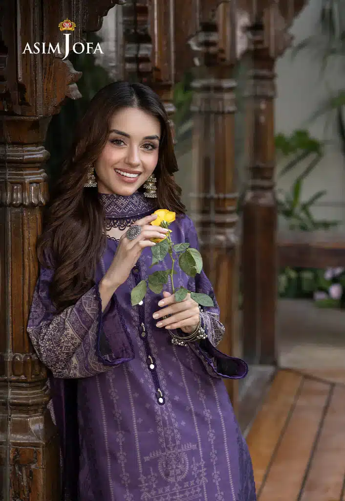 Asim Jofa Lawn Essential Prints | Purple