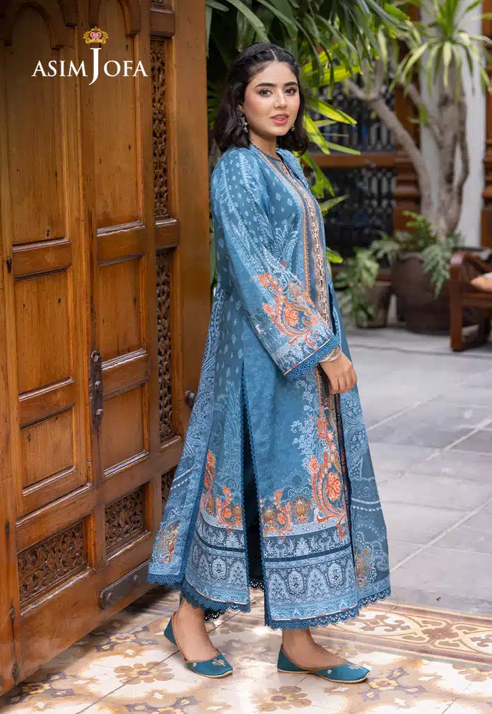 Asim Jofa Lawn Essential Prints | Serene Blue