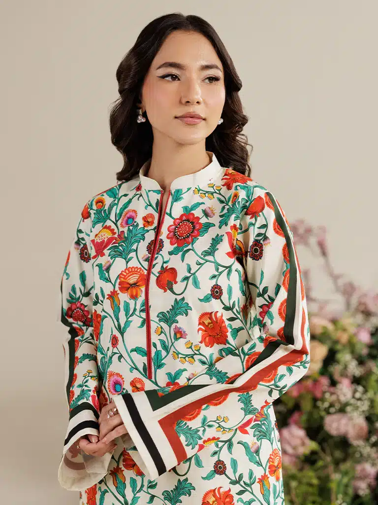 Raj Bari Amal Summer Prints | Ivory