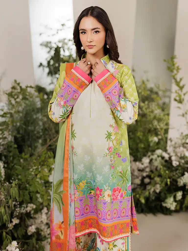 Raj Bari Amal Summer Prints | Lime Green