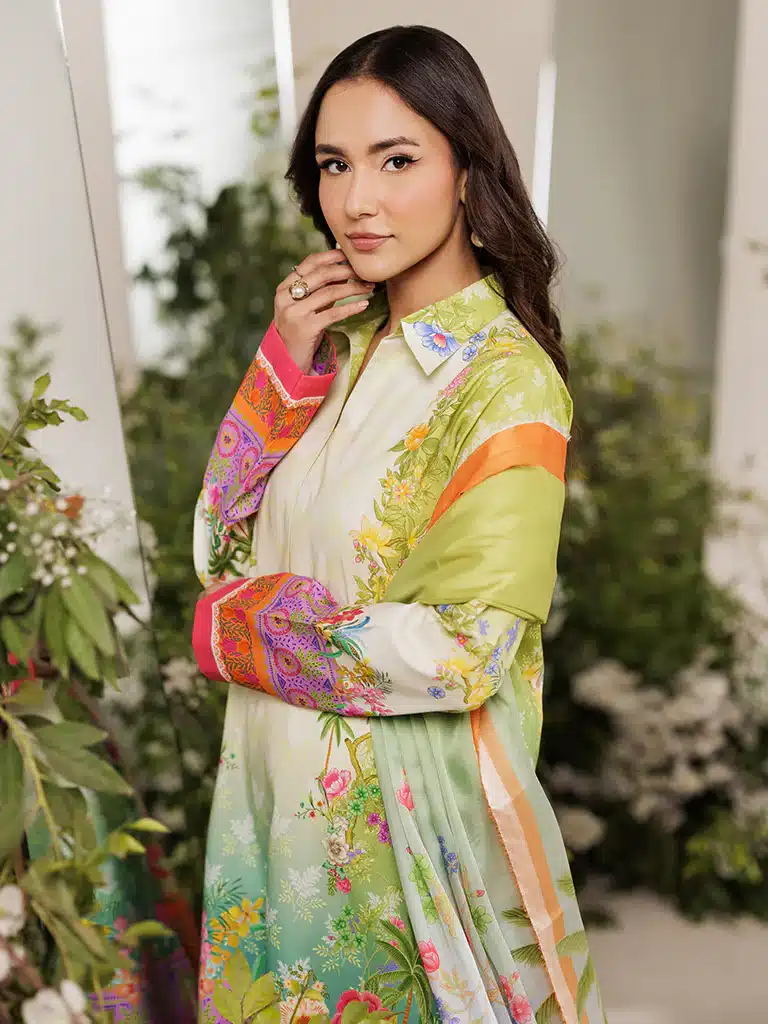 Raj Bari Amal Summer Prints | Lime Green