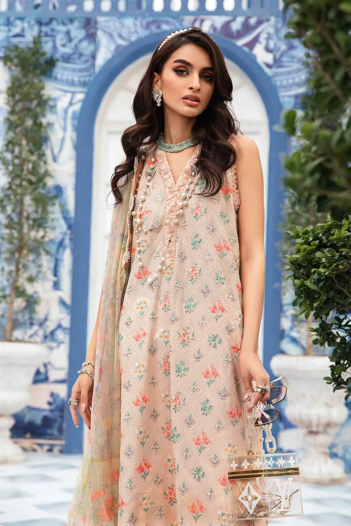 Maria B-Mprints Lawn Collection | Pastel Peach