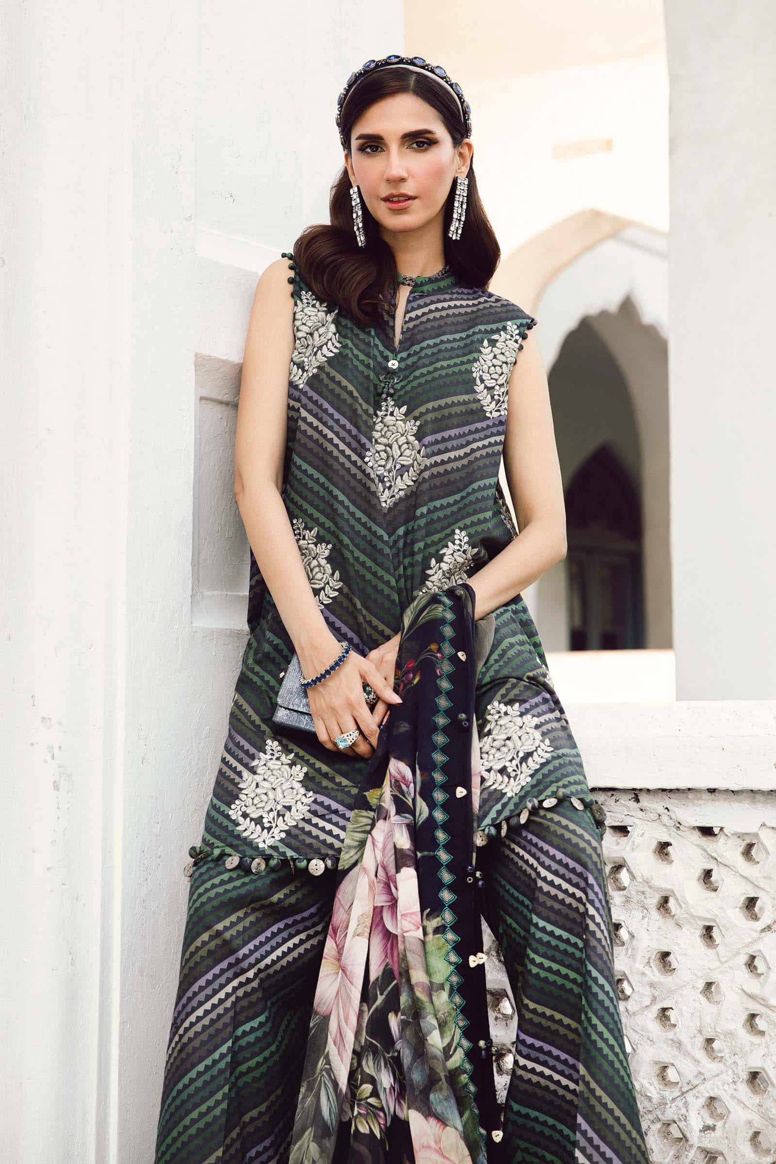 3 Piece Unstitched Embroidered Cambric Suit | MPT-2705-A